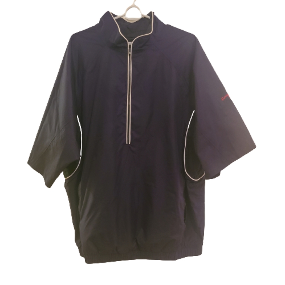 Footjoy Dryjoys Tour Collection Navy Blue Black 3/4 Sleeve Wind Shirt Jacket